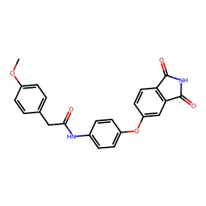 N-[4-(1,3-dioxoisoindol-5-yl)oxyphenyl]-2-(4-methoxyphenyl)acetamide structure