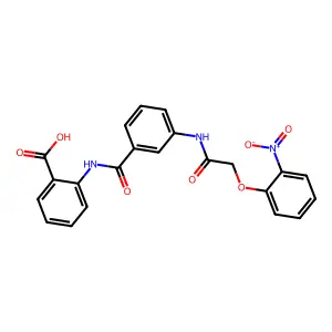 2-({3-[2-(2-Nitrophenoxy)acetylamino]phenyl}carbonylamino)benzoic acid structure