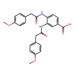 3,4-Bis{[(4-methoxyphenyl)acetyl]amino}benzoic acid structure