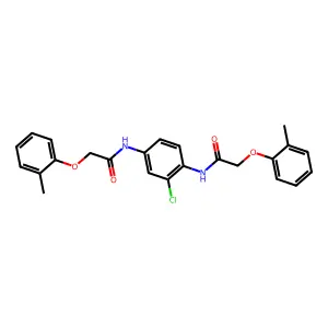 N,N'-(2-chlorobenzene-1,4-diyl)bis[2-(2-methylphenoxy)acetamide] structure