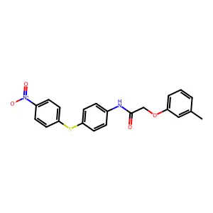 2-(3-methylphenoxy)-N-[4-(4-nitrophenyl)sulfanylphenyl]acetamide structure