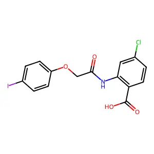 4-Chloro-2-{[(4-iodophenoxy)acetyl]amino}benzoic acid structure