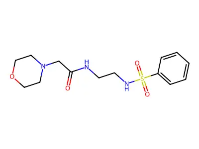 N-[2-(benzenesulfonamido)ethyl]-2-morpholin-4-ylacetamide structure