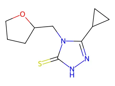 5-cyclopropyl-4-(tetrahydrofuran-2-ylmethyl)-4H-1,2,4-triazole-3-thiol structure