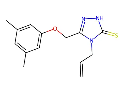 4-allyl-5-[(3,5-dimethylphenoxy)methyl]-4H-1,2,4-triazole-3-thiol structure