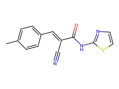 2-cyano-3-(4-methylphenyl)-N-(1,3-thiazol-2-yl)prop-2-enamide structure