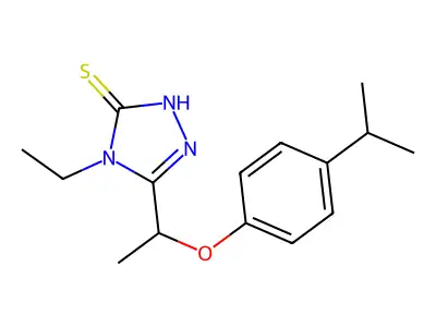 4-ethyl-5-[1-(4-isopropylphenoxy)ethyl]-4H-1,2,4-triazole-3-thiol structure