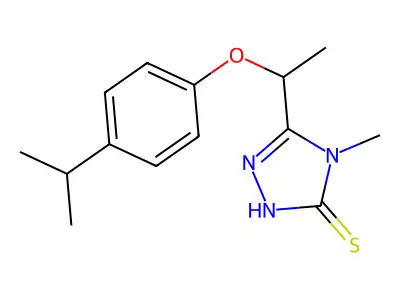 5-[1-(4-isopropylphenoxy)ethyl]-4-methyl-4H-1,2,4-triazole-3-thiol structure
