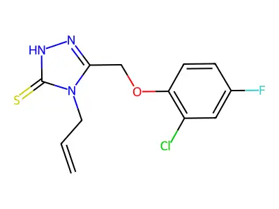 4-allyl-5-[(2-chloro-4-fluorophenoxy)methyl]-4H-1,2,4-triazole-3-thiol structure