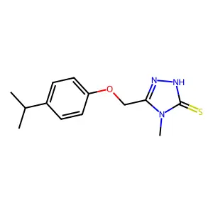 5-[(4-isopropylphenoxy)methyl]-4-methyl-4H-1,2,4-triazole-3-thiol structure