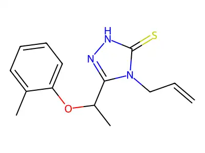4-allyl-5-[1-(2-methylphenoxy)ethyl]-4H-1,2,4-triazole-3-thiol structure