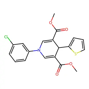 dimethyl 1-(3-chlorophenyl)-4-(thiophen-2-yl)-1,4-dihydropyridine-3,5-dicarboxylate structure