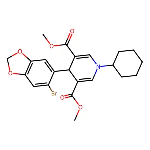 dimethyl 4-(6-bromo-1,3-benzodioxol-5-yl)-1-cyclohexyl-4H-pyridine-3,5-dicarboxylate structure