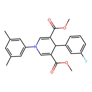 dimethyl 1-(3,5-dimethylphenyl)-4-(3-fluorophenyl)-1,4-dihydropyridine-3,5-dicarboxylate structure