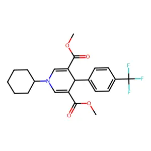 dimethyl 1-cyclohexyl-4-(4-(trifluoromethyl)phenyl)-1,4-dihydropyridine-3,5-dicarboxylate structure