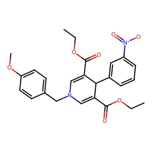 diethyl 1-(4-methoxybenzyl)-4-(3-nitrophenyl)-1,4-dihydropyridine-3,5-dicarboxylate structure