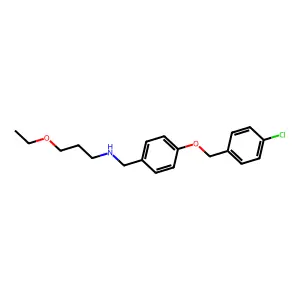 N-{4-[(4-chlorobenzyl)oxy]benzyl}-N-(3-ethoxypropyl)amine structure