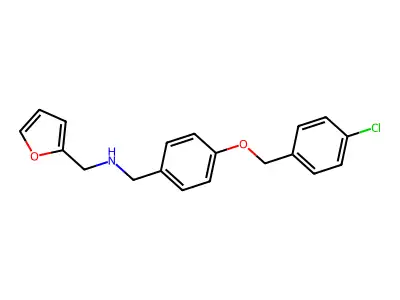 1-{4-[(4-chlorobenzyl)oxy]phenyl}-N-(furan-2-ylmethyl)methanamine structure