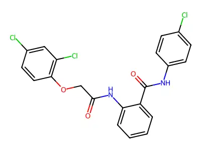 N-(4-chlorophenyl)-2-[[2-(2,4-dichlorophenoxy)acetyl]amino]benzamide structure