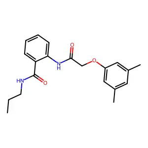 2-[[2-(3,5-dimethylphenoxy)acetyl]amino]-N-propylbenzamide structure