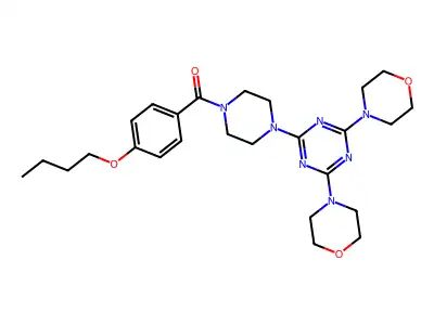 (4-butoxyphenyl)-[4-(4,6-dimorpholin-4-yl-1,3,5-triazin-2-yl)piperazin-1-yl]methanone structure