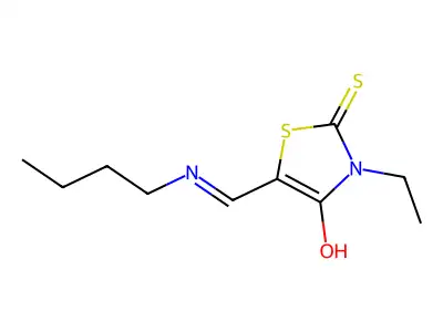 5-((Butylamino)methylidene)-3-ethyl-2-thioxo-1,3-thiazolidin-4-one structure