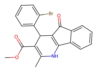 methyl 4-(2-bromophenyl)-2-methyl-5-oxo-4,5-dihydro-1H-indeno[1,2-b]pyridine-3-carboxylate structure