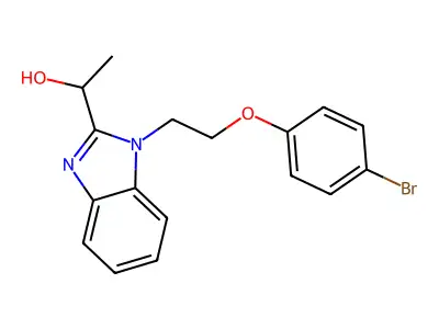 1-{1-[2-(4-bromophenoxy)ethyl]-1H-benzimidazol-2-yl}ethanol structure