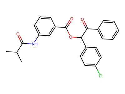 1-(4-Chlorophenyl)-2-oxo-2-phenylethyl 3-(isobutyrylamino)benzoate structure