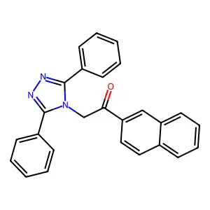 2-(3,5-diphenyl-4H-1,2,4-triazol-4-yl)-1-(naphthalen-2-yl)ethanone structure