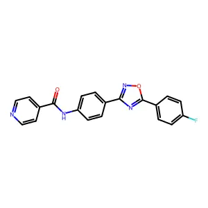 N-[4-[5-(4-fluorophenyl)-1,2,4-oxadiazol-3-yl]phenyl]pyridine-4-carboxamide structure