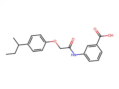 3-({[4-(Butan-2-yl)phenoxy]acetyl}amino)benzoic acid structure
