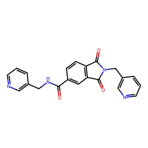 1,3-dioxo-N,2-bis(3-pyridinylmethyl)-5-isoindolinecarboxamide structure