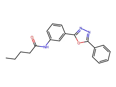 N-[3-(5-phenyl-1,3,4-oxadiazol-2-yl)phenyl]pentanamide structure