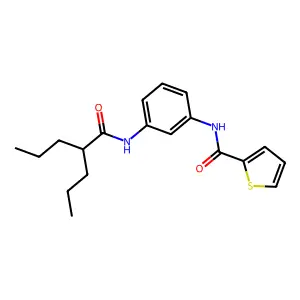 N-[3-(2-propylpentanoylamino)phenyl]thiophene-2-carboxamide structure