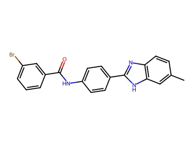 3-bromo-N-[4-(5-methyl-1H-benzimidazol-2-yl)phenyl]benzamide structure