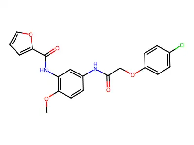 N-(5-{[(4-chlorophenoxy)acetyl]amino}-2-methoxyphenyl)-2-furamide structure
