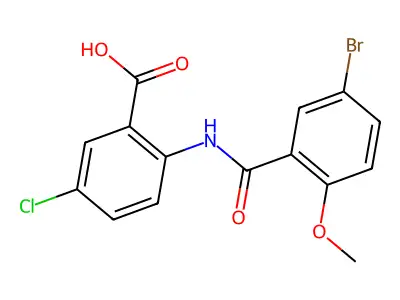 2-[(5-Bromo-2-methoxybenzoyl)amino]-5-chlorobenzoic acid structure