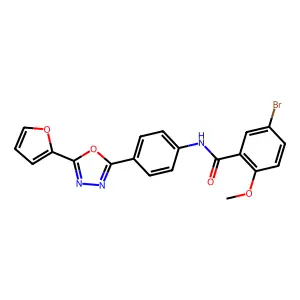 5-bromo-N-[4-[5-(furan-2-yl)-1,3,4-oxadiazol-2-yl]phenyl]-2-methoxybenzamide structure