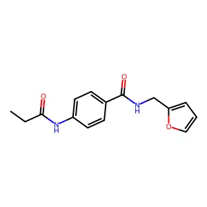N-(furan-2-ylmethyl)-4-(propanoylamino)benzamide structure