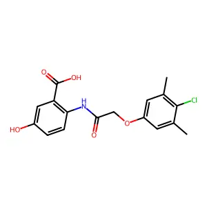 2-{[(4-Chloro-3,5-dimethylphenoxy)acetyl]amino}-5-hydroxybenzoic acid structure
