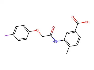 3-{[(4-Iodophenoxy)acetyl]amino}-4-methylbenzoic acid structure