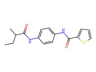 N-[4-(2-methylbutanoylamino)phenyl]thiophene-2-carboxamide structure