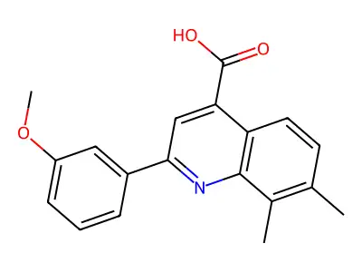 2-(3-Methoxyphenyl)-7,8-dimethylquinoline-4-carboxylic acid structure