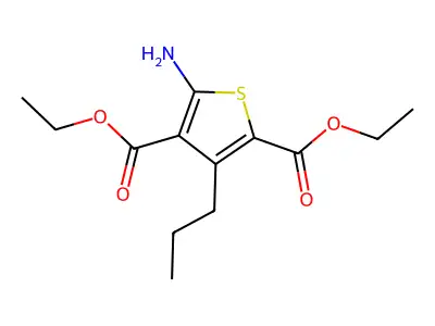 Diethyl 5-amino-3-propylthiophene-2,4-dicarboxylate structure
