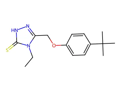 5-[(4-tert-butylphenoxy)methyl]-4-ethyl-4H-1,2,4-triazole-3-thiol structure