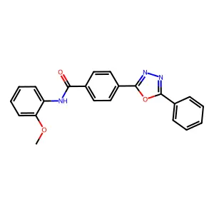 N-(2-methoxyphenyl)-4-(5-phenyl-1,3,4-oxadiazol-2-yl)benzamide structure