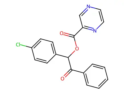 1-(4-Chlorophenyl)-2-oxo-2-phenylethyl pyrazine-2-carboxylate structure