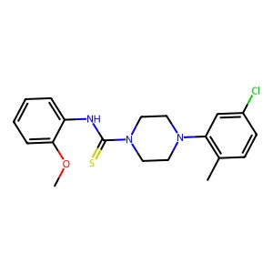 4-(5-chloro-2-methylphenyl)-N-(2-methoxyphenyl)piperazine-1-carbothioamide structure