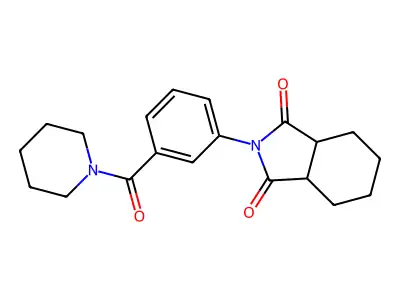 2-[3-(piperidin-1-ylcarbonyl)phenyl]hexahydro-1H-isoindole-1,3(2H)-dione structure